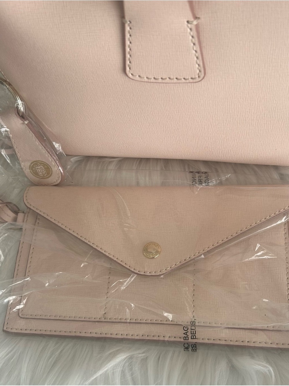 Dooney & Bourke Ashley Blush Pink Leather Shoulder Tote Bag Wallet Set NWT - Picture 5 of 16